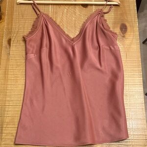 Frame Denim Satin Lace-Trim Camisole